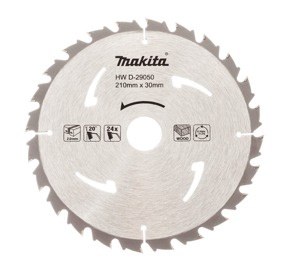 T.C.T. pjūklas 210X2X30mm 20° T24 D-29050 Makita цена и информация | Mechaniniai įrankiai | pigu.lt