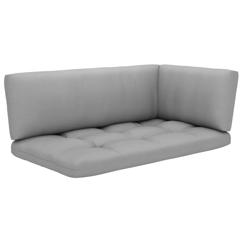 Dvivietė sofa iš palečių su pagalvėlėmis, juoda kaina ir informacija | Lauko kėdės, foteliai, pufai | pigu.lt