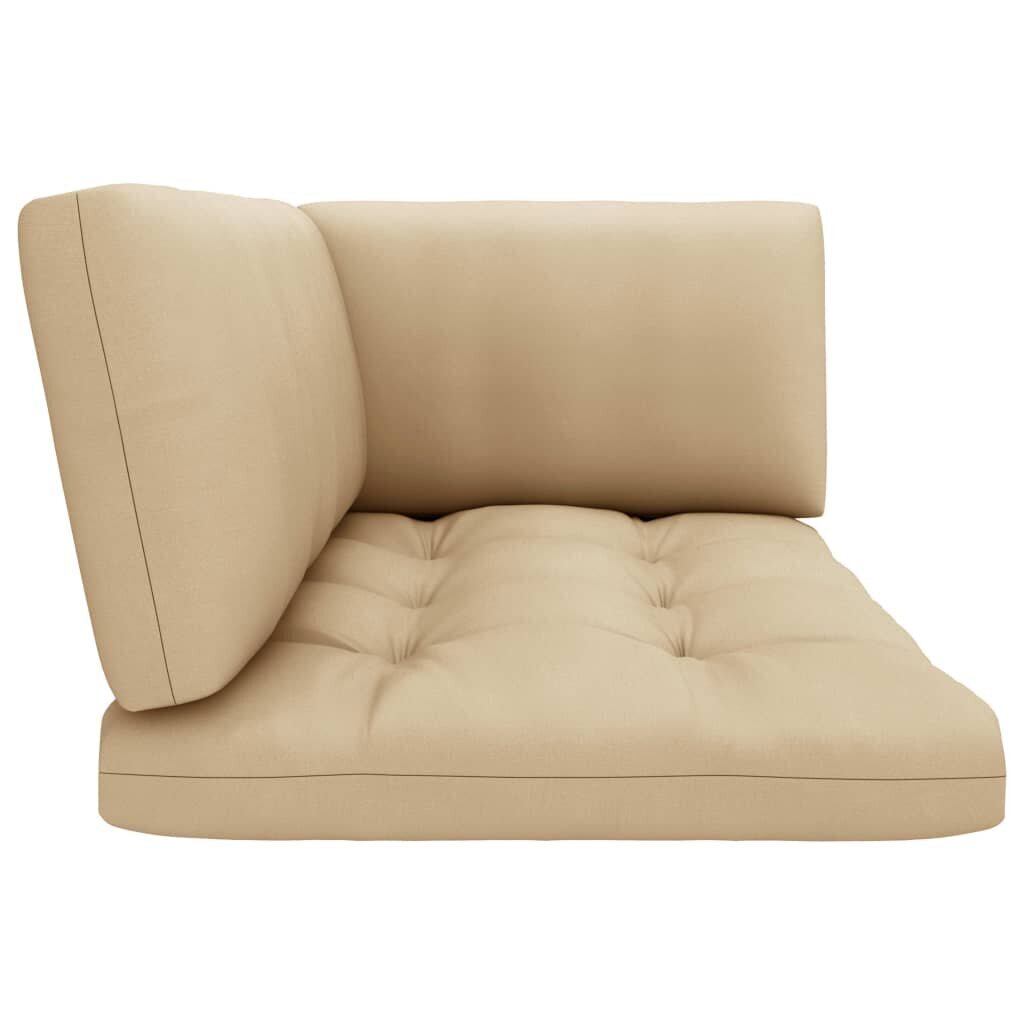 Dvivietė sofa iš palečių su pagalvėlėmis, juoda цена и информация | Lauko kėdės, foteliai, pufai | pigu.lt