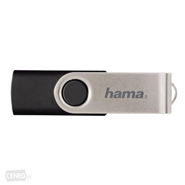 USB laikmena Hama Rotate, USB 2.0, 32 GB, juoda/sidabrinė kaina ir informacija | USB laikmenos | pigu.lt