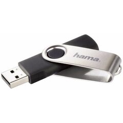 USB laikmena Hama Rotate, USB 2.0, 32 GB, juoda/sidabrinė kaina ir informacija | USB laikmenos | pigu.lt