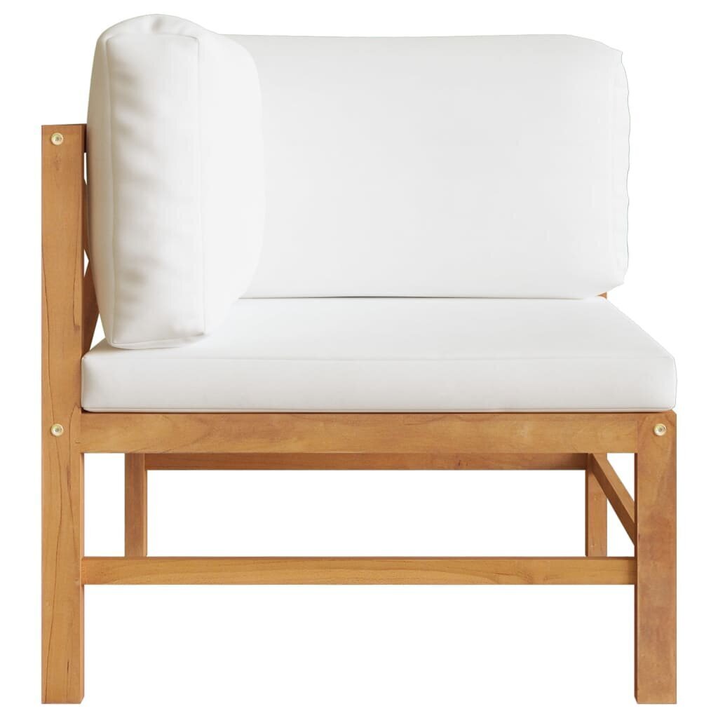 Dvivietė sodo sofa su kreminėmis pagalvėlėmis, ruda kaina ir informacija | Lauko kėdės, foteliai, pufai | pigu.lt