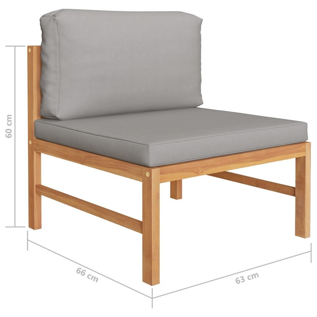 Keturvietė sodo sofa su pilkomis pagalvėlėmis, ruda kaina ir informacija | Lauko kėdės, foteliai, pufai | pigu.lt