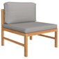 Keturvietė sodo sofa su pilkomis pagalvėlėmis, ruda kaina ir informacija | Lauko kėdės, foteliai, pufai | pigu.lt