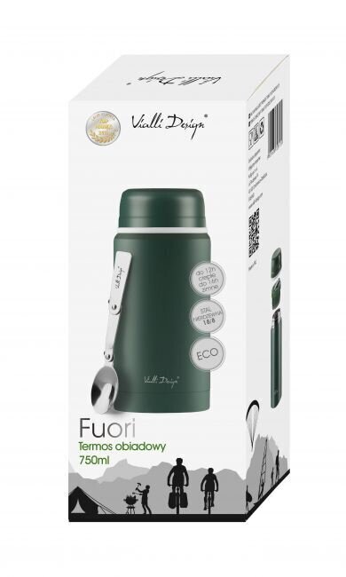 Vialli Design pietų termosas Fuori, 750 ml, žalias цена и информация | Termosai, termopuodeliai | pigu.lt