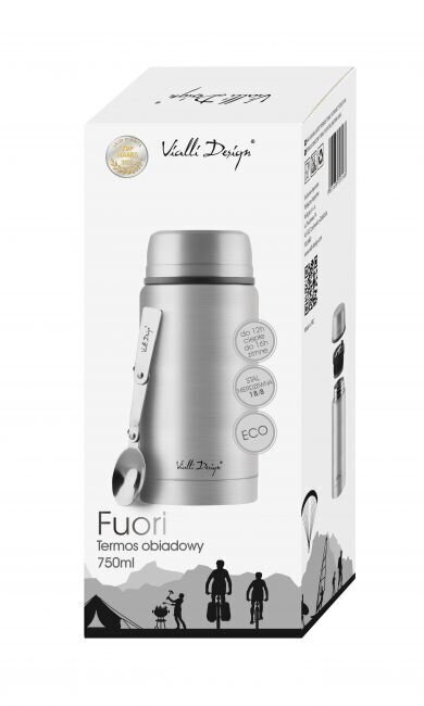 Vialli Design pietų termosas Fuori, 750 ml, nerūdijančio plieno spalvos kaina ir informacija | Termosai, termopuodeliai | pigu.lt