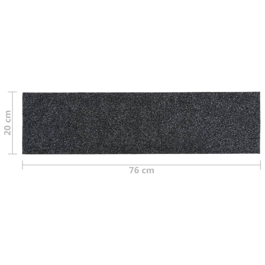 Lipnūs laiptų kilimėliai, 15 vnt, 76x20 cm, pilki kaina ir informacija | Kilimai | pigu.lt