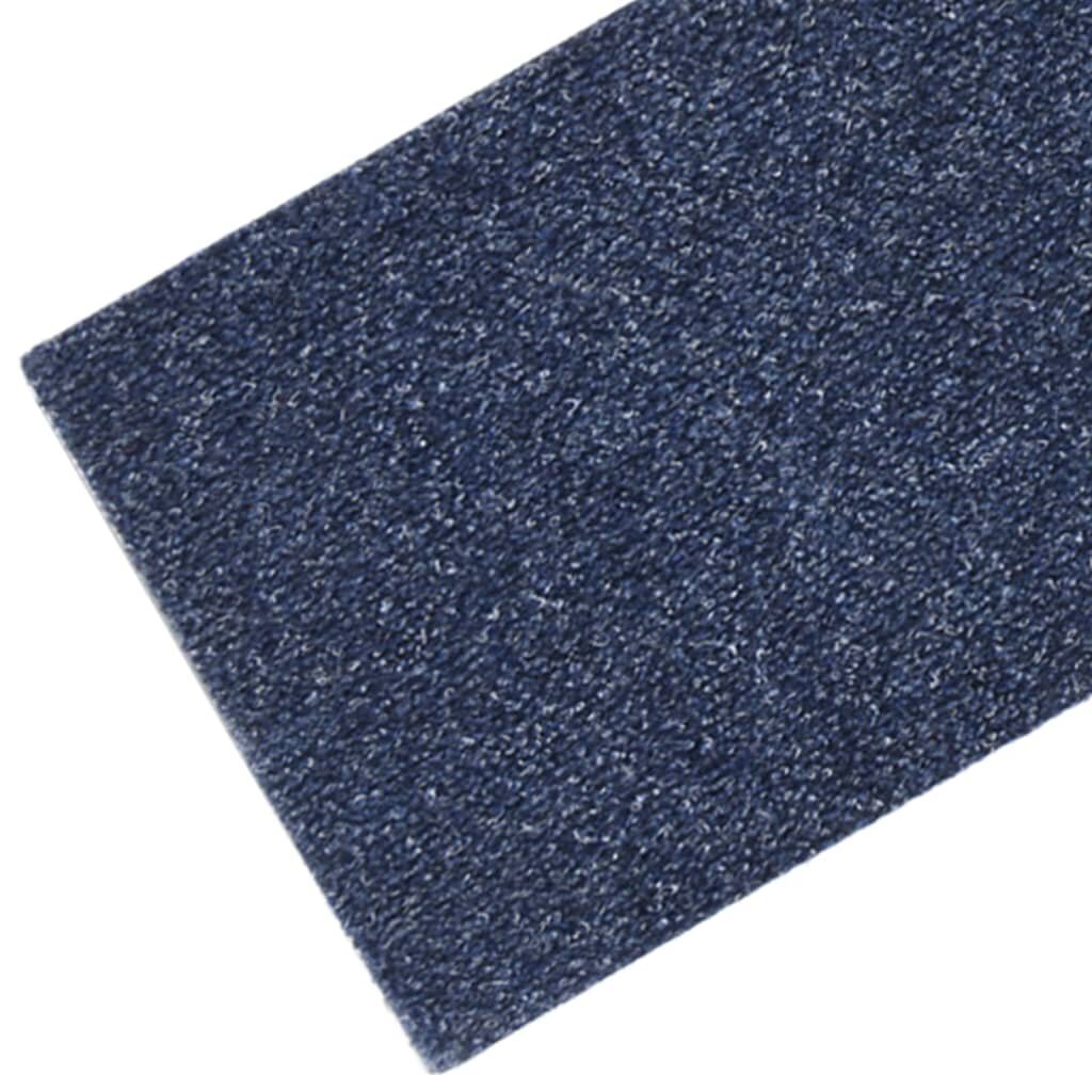 Lipnūs laiptų kilimėliai, 15 vnt, 76x20 cm, mėlyni kaina ir informacija | Kilimai | pigu.lt