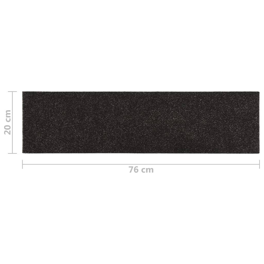 Lipnūs laiptų kilimėliai, 15 vnt, 76x20 cm, rudi kaina ir informacija | Kilimai | pigu.lt