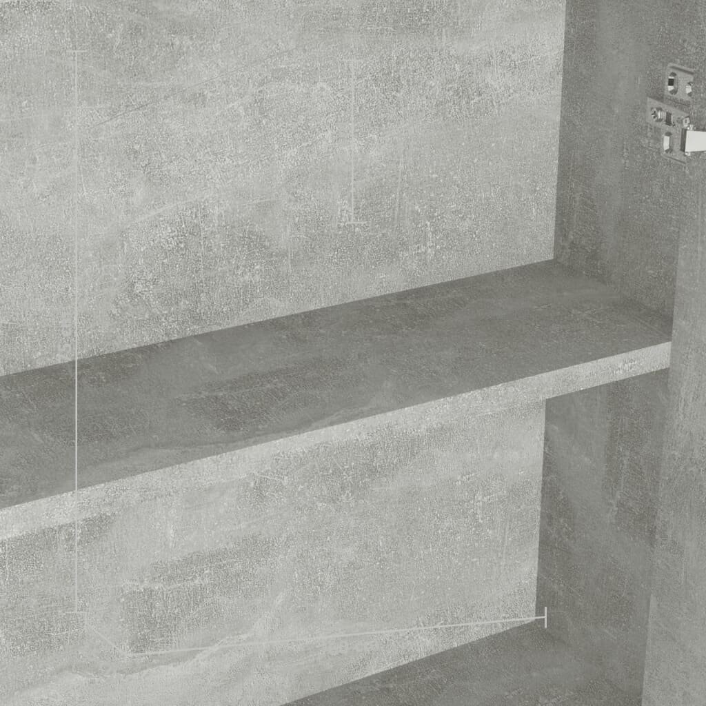 Veidrodinė vonios spintelė, betono pilka, 60x15x75 cm цена и информация | Vonios spintelės | pigu.lt