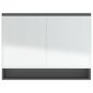 Veidrodinė vonios spintelė, pilkos spalvos, 80x15x60 cm kaina ir informacija | Vonios spintelės | pigu.lt