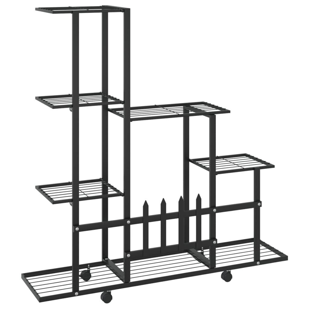 Stovas augalams su ratukais, juodas, 94,5x25x92,5 cm kaina ir informacija | Sodo įrankiai | pigu.lt