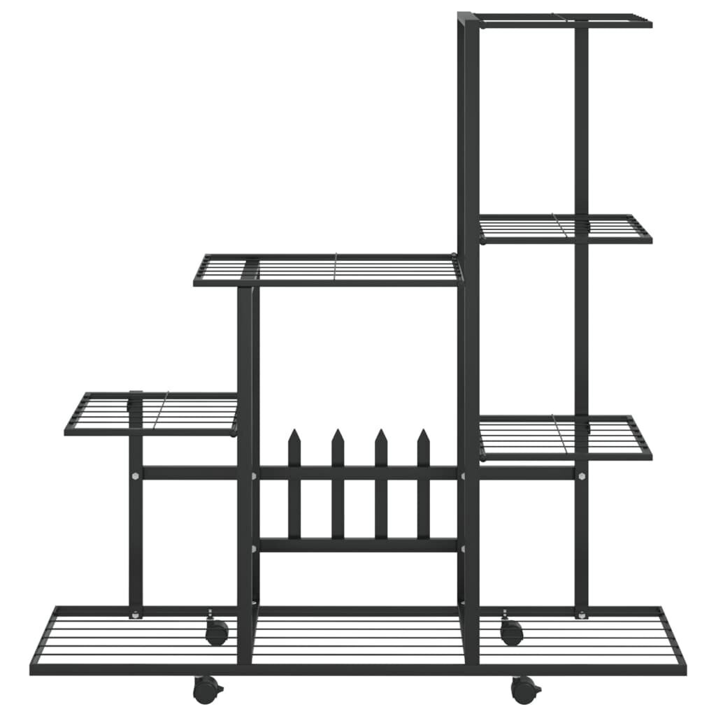 Stovas augalams su ratukais, juodas, 94,5x25x92,5 cm kaina ir informacija | Sodo įrankiai | pigu.lt