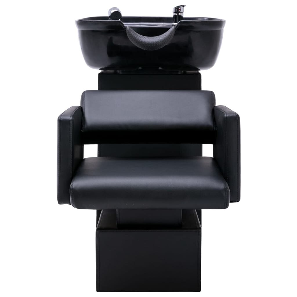 Kirpyklos kėdė su plautuve, 129x59x82 cm, juoda kaina ir informacija | Baldai grožio salonams | pigu.lt