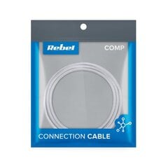 Кабель USB тип C REBEL, 100 см, белый цена и информация | Кабели и провода | pigu.lt