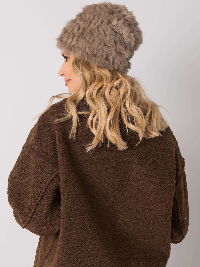 Žieminė kepurė moterims, ruda цена и информация | Kepurės moterims | pigu.lt