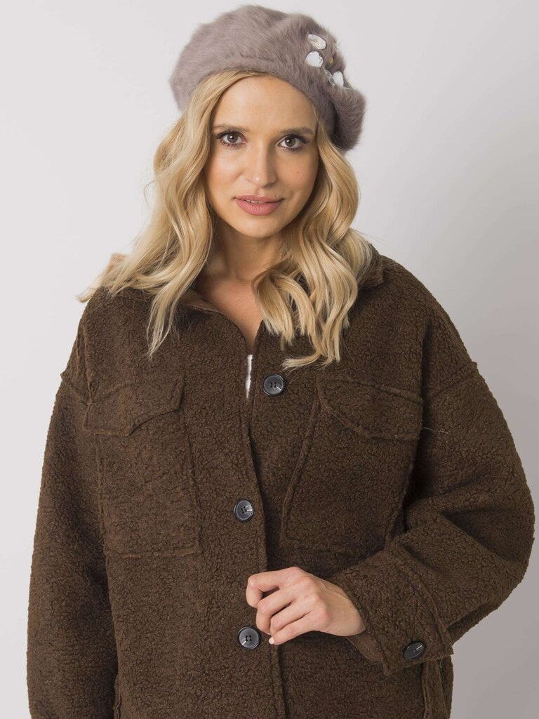 Žieminė kepurė moterims, ruda цена и информация | Kepurės moterims | pigu.lt