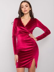Бордовое велюровое мини-платье Rue Paris цена и информация | Платья | pigu.lt