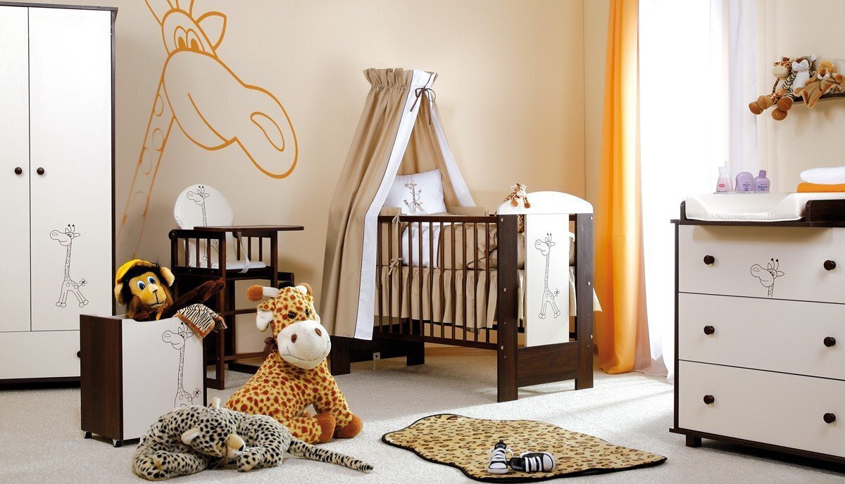 Spinta Klupś Giraffe, balta/ruda kaina ir informacija | Vaikiškos spintos | pigu.lt