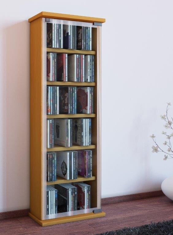 Spintelė kompaktiniams diskams Classic, šviesiai ruda kaina ir informacija | Spintos | pigu.lt