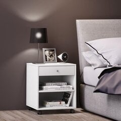 Naktinis staliukas Rolda, baltas kaina ir informacija | Spintelės prie lovos | pigu.lt