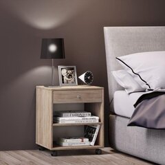 Naktinis staliukas Rolda, rudas kaina ir informacija | Spintelės prie lovos | pigu.lt