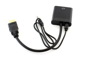 HDMI - VGA + Audio 3.5mm adapteris kaina ir informacija | Adapteriai, USB šakotuvai | pigu.lt