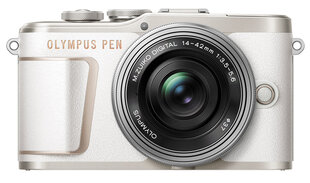 Olympus PEN E-PL10 + ED 14-42mm EZ PANCAKE, White kaina ir informacija | Skaitmeniniai fotoaparatai | pigu.lt