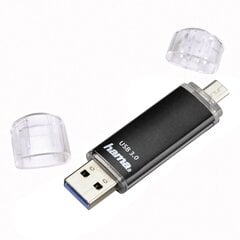 USB-накопитель Hama Laeta Twin, USB 2.0​​​​​​, 32 ГБ, 10 МБ/с, черный цена и информация | USB накопители | pigu.lt