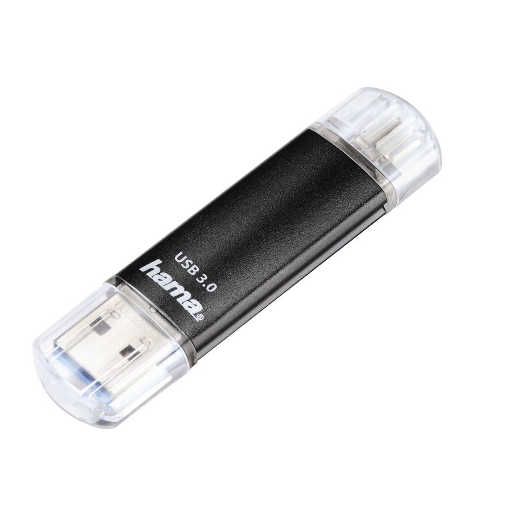 USB laikmena Hama Laeta Twin, USB 2.0​​​​​​​, 32 GB, 10 MB/s, juoda kaina ir informacija | USB laikmenos | pigu.lt