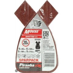 Švitrinis popierius Piranha Sparpack - 20 rinkinys kaina ir informacija | Šlifuokliai | pigu.lt