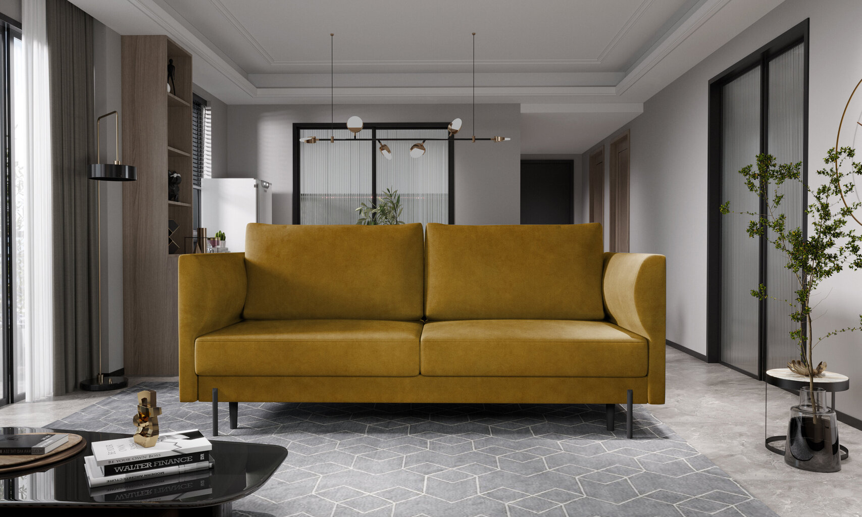 Sofa NORE Revi, Loco, geltona цена и информация | Sofos | pigu.lt