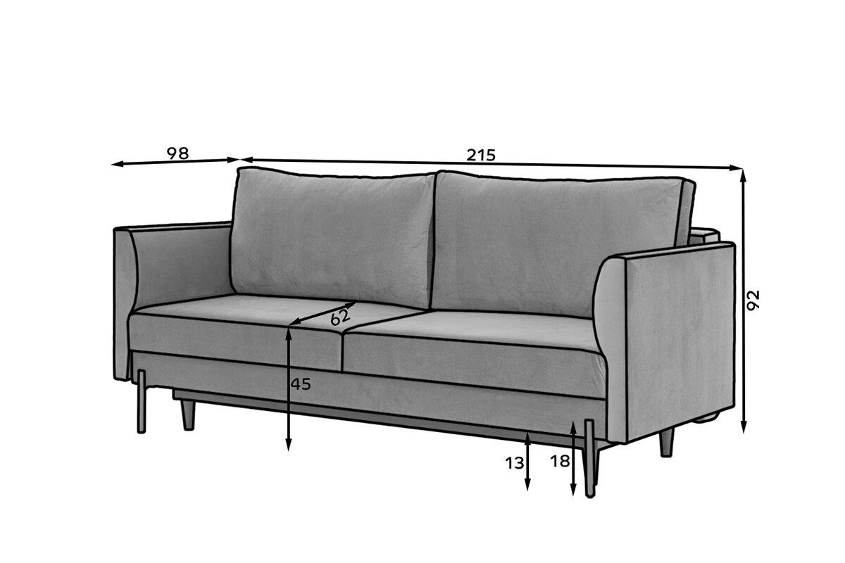 Sofa NORE Revi, Loco, juoda kaina ir informacija | Sofos | pigu.lt