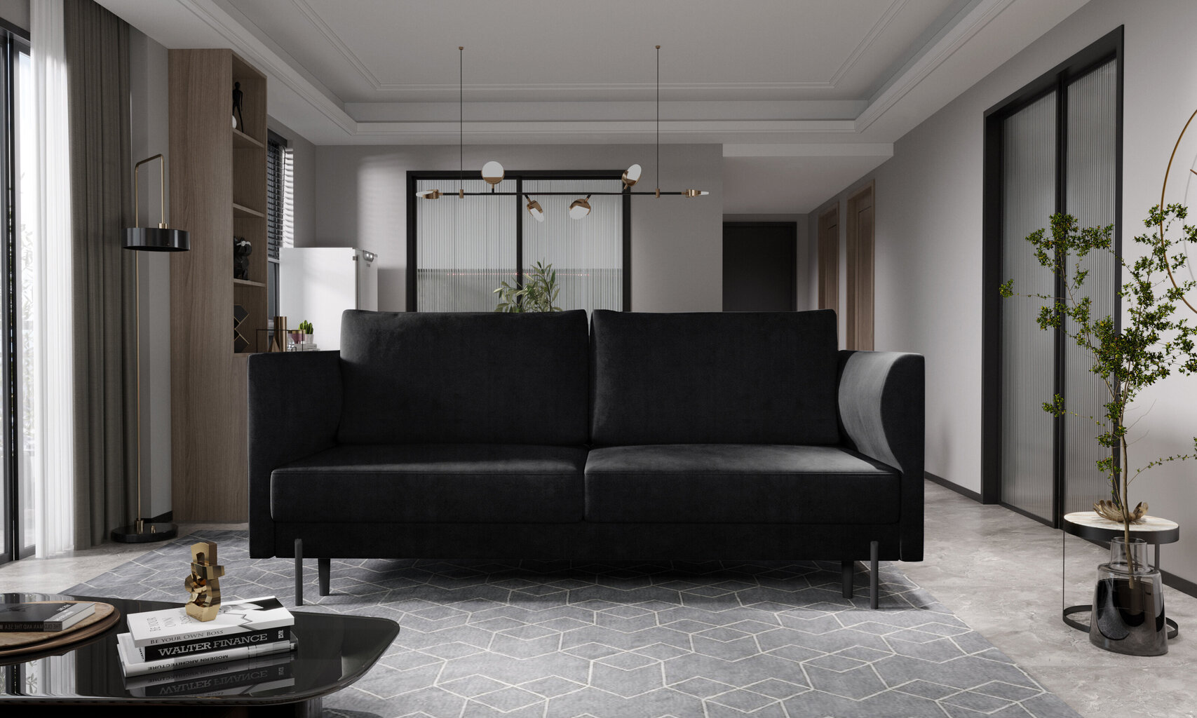 Sofa NORE Revi, Loco, juoda kaina ir informacija | Sofos | pigu.lt