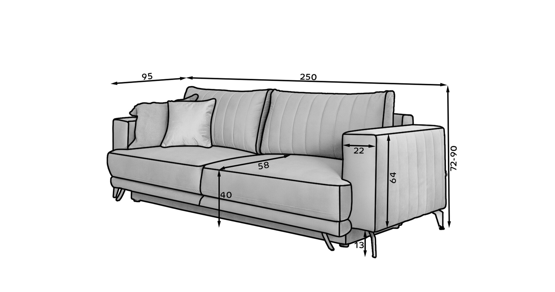 Sofa NORE Elise, Velvetmat, mėlyna kaina ir informacija | Sofos | pigu.lt