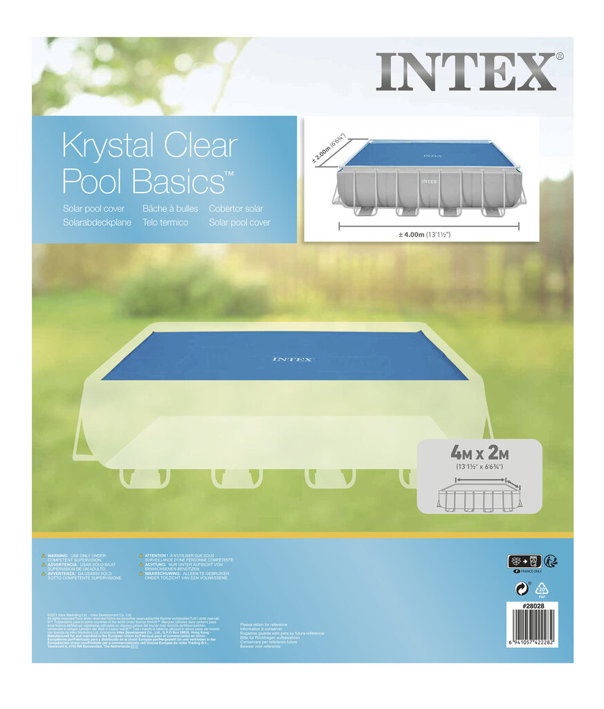 Baseino uždangalas Intex Solar, 400x200 cm kaina ir informacija | Baseinų priedai | pigu.lt