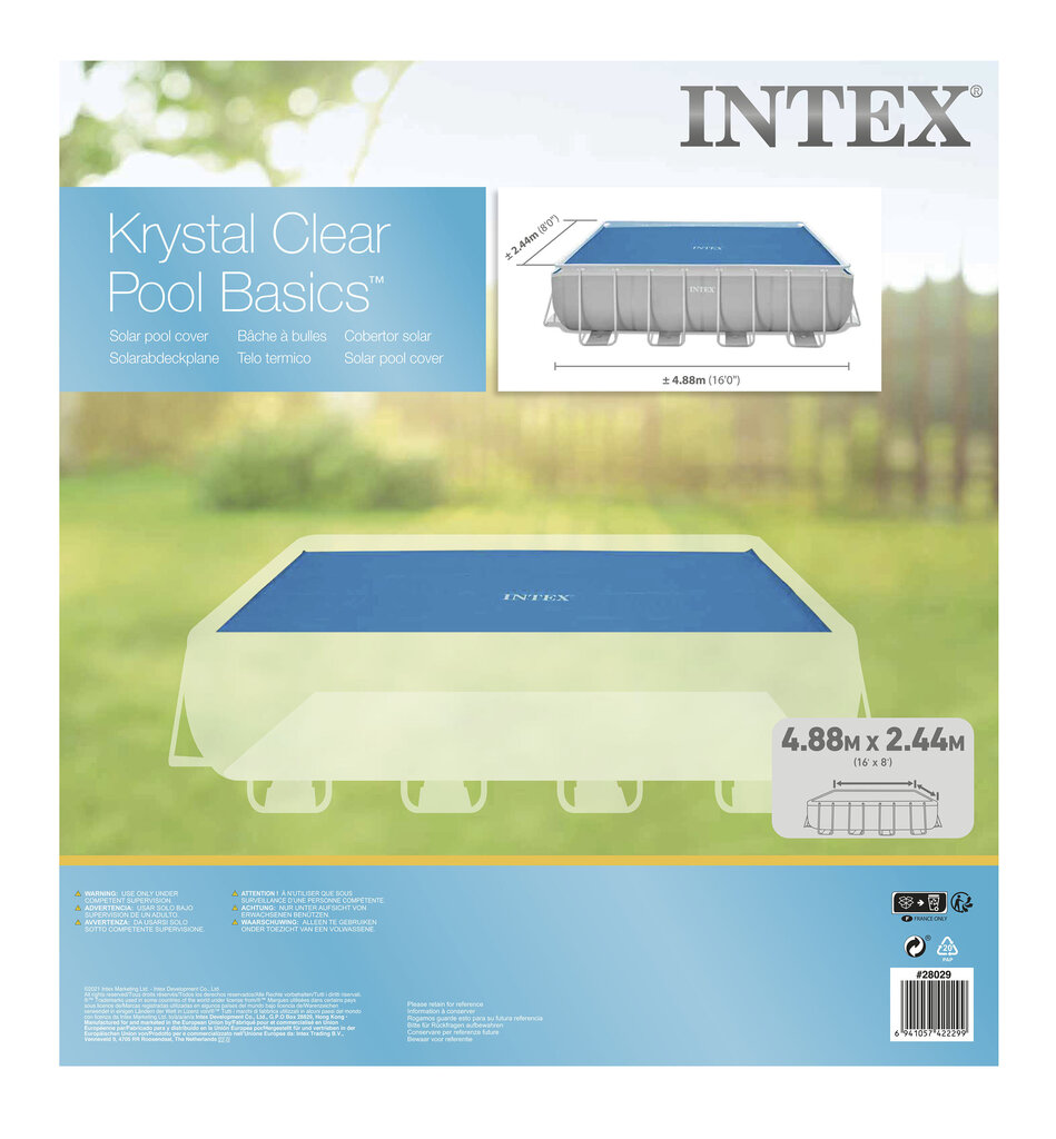 Baseino uždangalas Intex Solar, 488x244 cm kaina ir informacija | Baseinų priedai | pigu.lt