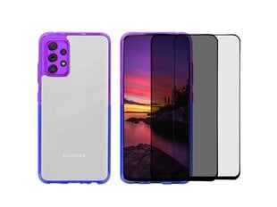 Жесткий чехол Full protection set ColorFul hard case две тонны- фиолетовый / желтый  + 2 защитное стекло (5D/ Privacy) для Samsung Galaxy S20 FE цена и информация | Чехлы для телефонов | pigu.lt