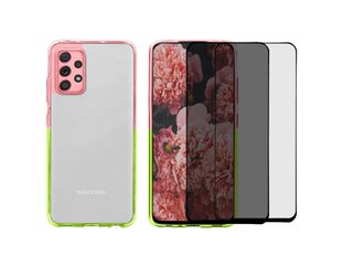 Жесткий чехол Full protection set ColorFul hard case две тонны- фиолетовый / желтый  + 2 защитное стекло (5D/ Privacy) для Samsung Galaxy S20 FE цена и информация | Чехлы для телефонов | pigu.lt