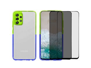 Жесткий чехол Full protection set ColorFul hard case две тонны- фиолетовый / желтый  + 2 защитное стекло (5D/ Privacy) для Samsung Galaxy S20 FE цена и информация | Чехлы для телефонов | pigu.lt