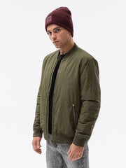 Куртка-бомбер мужская Ombre C538 оливковая цена и информация | Мужские куртки | pigu.lt