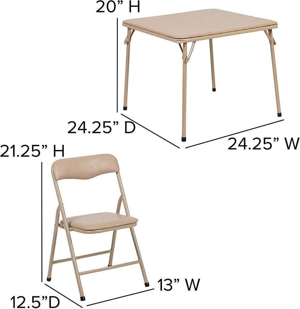 Sulankstomas vaikiškas stalas su dviem kėdėmis kaina ir informacija | Vaikiškos kėdutės ir staliukai | pigu.lt