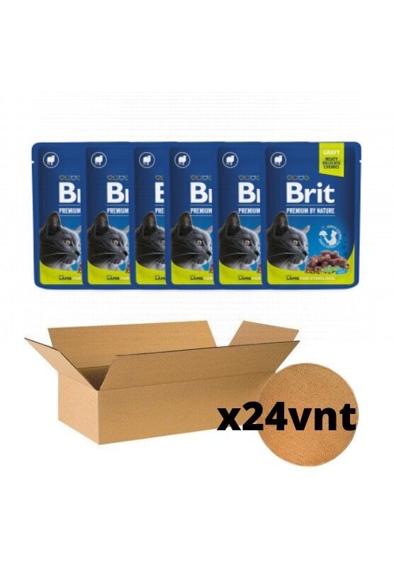 Brit Premium su ėriena, 24 x 100 g цена и информация | Konservai katėms | pigu.lt