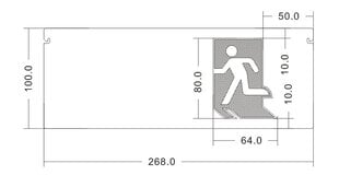 Evakuacinio šviestuvo VLT-EX515 PMMA lentelė su PVC lipduku kaina ir informacija | Pakabinami šviestuvai | pigu.lt