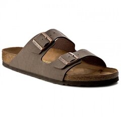 Женские тапочки Birkenstock Arizona Birko-Flor Nubuck / Mocca / Narrow Fit цена и информация | Женские тапочки | pigu.lt