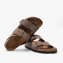 Женские тапочки Birkenstock Arizona Birko-Flor Nubuck / Mocca / Narrow Fit цена и информация | Женские тапочки | pigu.lt