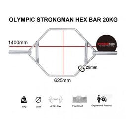 Олимпийский гриф STRONGMAN Hex Bar цена и информация | Гантели, гири, штанги | pigu.lt