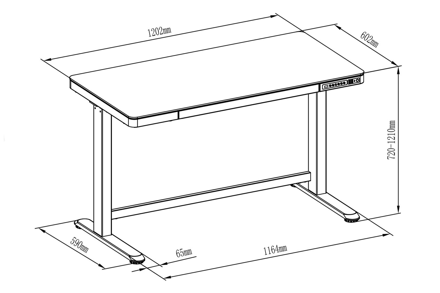 Elektra reguliuojamas rašomasis stalas Digitus DA-90406, balta kaina ir informacija | Kompiuteriniai, rašomieji stalai | pigu.lt