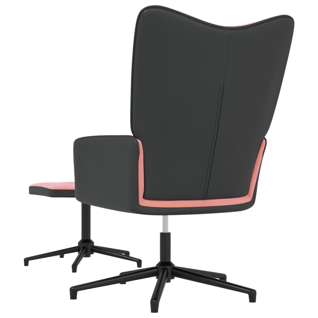 Poilsio kėdė su pakoja, rožinė kaina ir informacija | Svetainės foteliai | pigu.lt