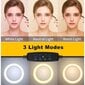 Žiedinė LED lempa su laikikliu prie stalo, 16 cm kaina ir informacija | Fotografijos apšvietimo įranga | pigu.lt